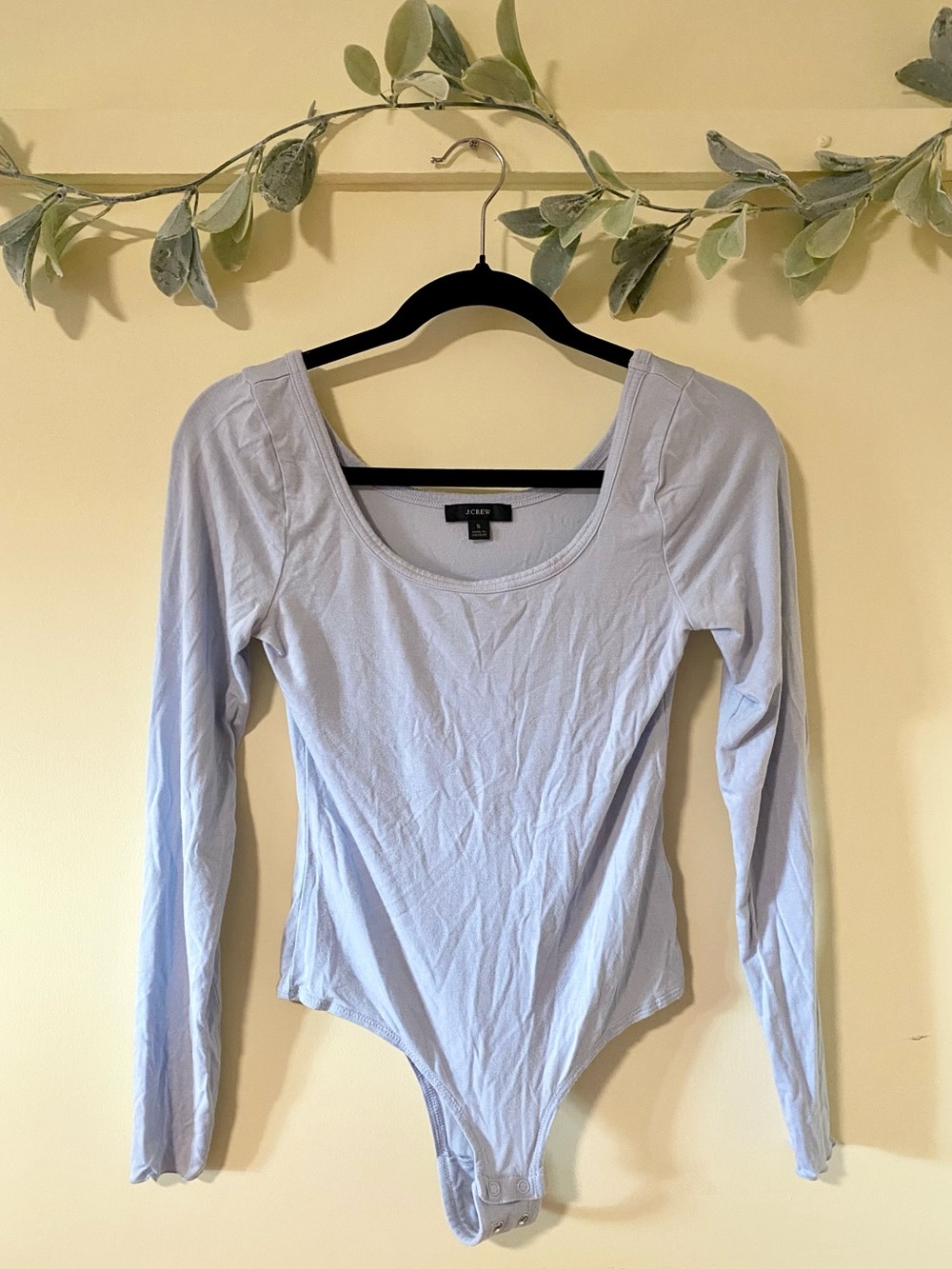 J Crew Baby Blue Off the shoulder/boatneck Bodysuit